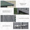 Outsunny Small Shed, Wooden Garden Shed with Flexible Table, Hooks and Ground Nails, Lockable Tool Shed with Asphalt Roof, 140 x 75 x 157cm, Grey