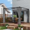 Outsunny 3 x 3(m) Pergola with Retractable Roof Canopy and Curtains, Metal Frame Garden Gazebo Outdoor Sun Shade Shelter for Grill, Patio, Deck, Light Grey