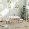 AIYAPLAY Kids Table and Chair Set, 3-Piece Toddler Furniture Set, Activity Play Table Chair Set for Playroom, Bedroom, Nursery, Classroom, for Ages 3-8 Years, White