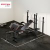 SPORTNOW Weight Bench with Bench Press Rack, Preacher Curl Bench, Leg Curl Machine, Incline or Flat Workout Bench for Home Gym Strength Training Weight Lifting