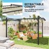 Outsunny 3 x 4m Pergola with Retractable Roof Canopy, Aluminium Frame Garden Gazebo Outdoor Sun Shade Shelter for Grill, Patio, Deck, Khaki
