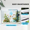 PawHut 17L Fish Tank, Glass Aquarium with Filter System, LED Light, Water Pump, Fish Tank Starter Kits for Betta, Goldfish, Shrimps, White