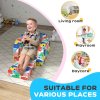 AIYAPLAY Kids Armchair, 2 in 1 Foldable Toddler Chair, Soft Snuggle Sponge Filled Recliner, for Bedroom Playroom Living Room, for Boys & Girls 18 Months to 3 Years - Multicoloured