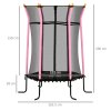 HOMCOM 5.4 FT/ 64 Inch Kids Trampoline With Enclosure Net Mini Indoor Outdoor Trampolines for Child Toddler Age 3-10 Years 