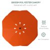 Outsunny 3(m) Garden Parasol Umbrella with 32 Solar LED Lights and Tilt, Outdoor Market Table Umbrella Sun Shade Canopy with Crank, 8 Ribs, Orange