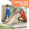 AIYAPLAY Kids Slide, 3 in 1 Foldable Toddler Slide with Basketball Hoop, Climber, Carrot-themed Indoor Slide for 1-3 Years Old, Orange