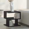 HOMCOM Side Table Square Coffee Table Modern End Table with 2 Tier Storage Shelves for Living Room, Bedroom