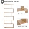 HOMCOM Bookcase, 6 Tier Shelf S Shaped Bookshelf, Storage Unit, Display Shelf for Living Room, Bedroom, Home Office, Plant