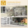 PawHut Wooden Cat Tunnel, Cat Play Tunnel 250cm Extra Long, with Eight Doors, L-Shape/Rectangle, for Cat, Rabbit, Puppy, Dark Grey