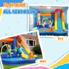 AIYAPLAY Bouncy Castle for Children with Water Slide, Splashing Pool, Water Gun, Jumping Area, 5 in 1 Inflatable Bounce House with 550W High Power Blower, for Outdoor Indoor, 360 x 250 x 195 cm