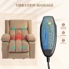 HOMCOM Power Lift Recliner Chair with Vibration Massage and Heat, Electric Lift Chair for Elderly, Overstuffed Fabric Riser and Reclining Armchair with USB Ports, Cup Holders, Light Brown
