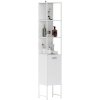 HOMCOM Tall Bathroom Cabinet, Slim Bathroom Storage Cabinet with 3 Open Shelves and Adjustable Shelf, Freestanding Storage Cupboard, 33 x 33 x 185 cm