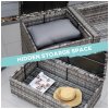Outsunny 6 Pieces Rattan Garden Furniture Set, 4 Seater Wicker Garden Corner Sofa Set with 2 Storage Tables and Loveseats, Outdoor Conversation Furniture with Cushions for Conservatory, Patio, Grey