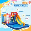 AIYAPLAY Bouncy Castle for Children with Water Slide, Splashing Pool, Water Gun, Jumping Area, 5 in 1 Inflatable Bounce House with 550W High Power Blower, for Outdoor Indoor, 360 x 250 x 195 cm