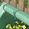 Outsunny Raised Garden Bed with Mini Greenhouse, Outdoor Metal Planter Box with Cover, for Herbs and Vegetables, Use for Patio, Garden, Balcony, Green and Dark Grey