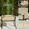 Outsunny 9 Pieces Cast Aluminium Garden Dining Set, 8 Seater Garden Table and Chairs with Parasol Hole, Outdoor Garden Furniture Set with Cushions for Patio, Bronze Tone