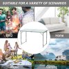 Outsunny 4FT Garden Outdoor Camping Table Portable Folding Picnic Table Aluminium Frame with Adjustable Height 120L x 60W x 70H (cm)