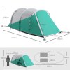 Outsunny 2 Room Camping Tent for 3 Man, 3000mm Waterproof Family Tent with Sewn-in Groundsheet, Portable with Carry Bag, for Fishing Hiking Festival, Green