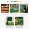Outsunny Single Door Humane Rat Trap for Small Animals, Metal Outdoor and Indoor Squirrel Trap for Mice, Cats, Rabbits, 100 X 25 X 28cm, Dark Green