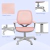 Vinsetto Office Chair, Breathable Mesh Swivel Desk Chair with Adjustable Height and  360 Degree Swivel Security Wheels for Home Office, Study, Pink