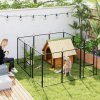 PawHut Dog Pen, 12 Panel Puppy Pen, Steel Dog Playpen, for Medium Breeds, 100cm Tall, Black