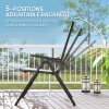 Outsunny Rattan Folding Chair Outdoor Set of 2, 5-Position Adjustable Wicker Garden Dining Chair with High Backrest, Wide Armrest, for Patio, Terrace, Balcony, Black