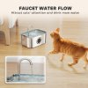 PawHut Cat Water Fountain for Drinking, 3.2L Stainless Steel Cat Fountain, Ultra-Silent, Automatic, Visible Water-Level, for Kittens, Dogs and Other Pets