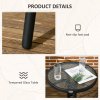 Outsunny 3 Pieces Rattan Bistro Set, 2 Seater Garden Furniture Set with Coffee Table and Stackable Chairs, Wicker Outdoor Table and Chairs for Garden, Porch, Balcony, Black