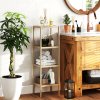 HOMCOM 4-Tier Bamboo Bathroom Storage Shelves, Freestanding Storage Shelving Unit, Multifunctional Display Plants Stand Shelf Rack Organiser