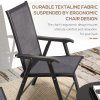 Outsunny Set of 4 Folding Garden Chairs, Metal Frame Garden Chairs Outdoor Patio Park Dining Seat with Breathable Mesh Seat, Charcoal Grey