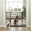 PawHut Dog Gate Pet Safety Gate Stair Barrier Pressure Fit Adjustable 76-82/86-97/101-107 cm, Black