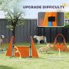 PawHut 6-Piece Dog Agility Equipment, Pet Agility Training Set with Weave Poles, Jump Ring, Hurdle, Pause Box, Obstacle Training Course Kit with Bag, Orange