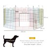 PawHut Dog Playpen Puppy Pen Metal Rabbit Run Pet Crate Fence w/ Door Indoor & Outdoor, 60H x 156cm