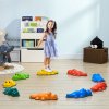 ZONEKIZ Kids Stepping Stones, 9PCs Balance River Stones, Crocodile-Designed Sensory Toy with Anti-Slip Edge, Indoor Outdoor Obstacle Courses, Stackable