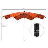 Outsunny 3(m) Garden Parasol Umbrella with 32 Solar LED Lights and Tilt, Outdoor Market Table Umbrella Sun Shade Canopy with Crank, 8 Ribs, Orange