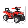 HOMCOM Kids Children Ride-on Toy Off Road Style Quad Bike Racing Car NO POWER 4 Wheels Horn Music Red