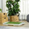 PawHut Dog Toilet, Puppy Training Pad Indoor, Portable Puppy Pad with Artificial Grass, Grid Panel, Tray, 63 x 48.5cm