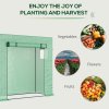 Outsunny Tomato Greenhouse Walk-in Garden Greenhouse with Pent Roof, Roll-up Door, Mesh Window for Plants Flowers Herbs Grow, 200 x 76 x 168 cm, Green