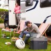 HOMCOM Car Refrigerator, Portable 12/24V Compressor Fridge Freezer, Electric Cooler Box Down to -20°C for Camping, (50 L)