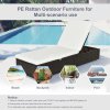 Outsunny PE Rattan Sun Lounger, Five-level Adjustable Recliner Bed Chair with Soft Padded Cushion for Patio, Garden, Mixed Brown