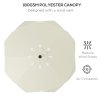 Outsunny 3(m) Garden Parasol Umbrella with 32 Solar LED Lights and Tilt, Outdoor Market Table Umbrella Sun Shade Canopy with Crank, 8 Ribs, Cream White