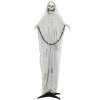 Outsunny 183 cm Life Size Halloween Animated Skeleton Grim Reaper with Glowing LED Eyes, Scary Halloween Decorations, Battery Operated, Indoor Party Props