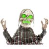 HOMCOM 70cm Groundbreaker Skeleton Outdoor Halloween Decoration, Halloween Animatronic with Sound Activated, Light Up Eyes, Sound Effects, Animated Prop for Haunted House