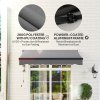Outsunny 2.5 x 2m Electric Awning with Remote Controller, Aluminium Frame DIY Retractable Awning, UV30+ Sun Shade Canopy for Garden Patio Deck Door Window, Dark Grey