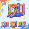 Outsunny 3-in-1 Kids Bouncy Castle with Slide Trampoline Basket, Inflatable Bounce House with Blower for Kids Age 3-8 Monster Design 2.5 x 1.8 x 1.75m