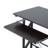 HOMCOM Computer Desk with Display Stand, Sliding Keyboard Tray Drawer and Host Box Shelf Home Office Workstation Dark Brown