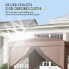 Outsunny 3 x 3 Meters Pop Up Water Resistant Gazebo Wedding Camping Party Tent Canopy Marquee with Carry Bag and 2 Windows, Coffee