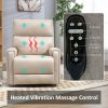 HOMCOM Riser and Recliner Chair for the Elderly, Electric Microfibre Upholstered Lift Chair with Vibration Massage and Heat, Quick Assembly, Remote Control, Cup Holders, Side Pockets, Beige