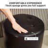 HOMCOM 360 Swivel Foot Stool Round PU Footstool with Thick Sponge Padding and Solid Steel Base