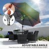 Outsunny 2.6 m Garden Parasol with Solar LED Lights, 3-Tier Patio Umbrella Outdoor with Tilt Mechanism & Crank Handle, UPF 30+, Table Umbrella for Market Terrace, Dark Grey